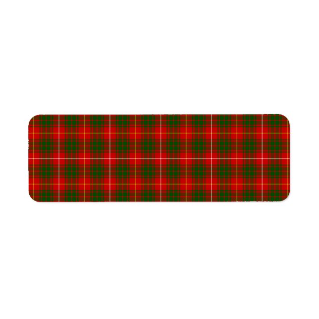 Bruce tartan red green plaid label (Front)