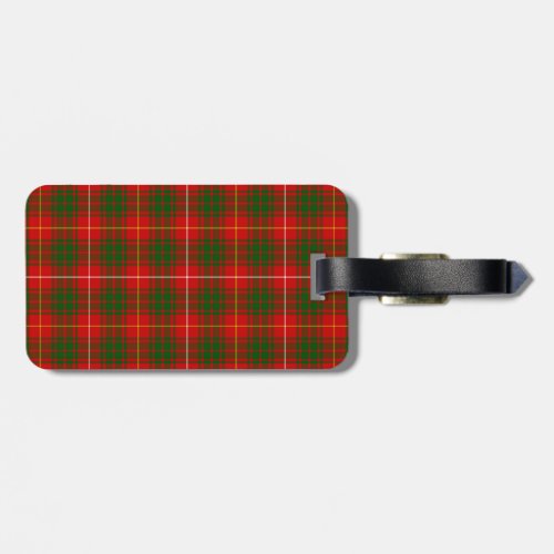 Bruce tartan red green plaid luggage tag