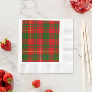 Bruce tartan red green plaid napkins