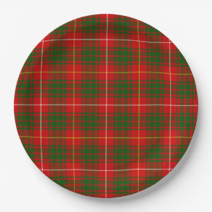 Bruce tartan red green plaid paper plates