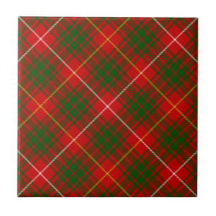 Bruce tartan red green plaid tile