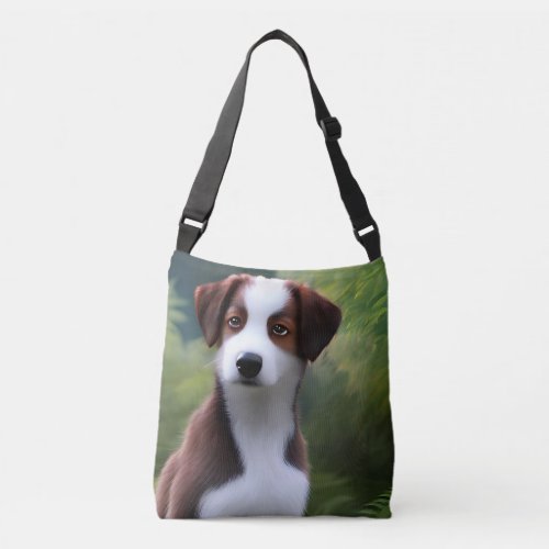 Bruce The Border Collie Puppy Crossbody Bag