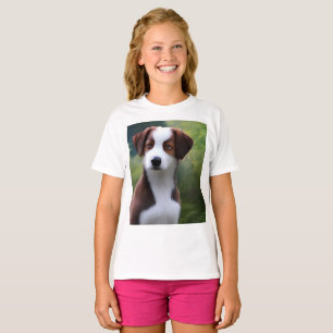 Bruce The Border Collie Puppy, Kids Tshirt