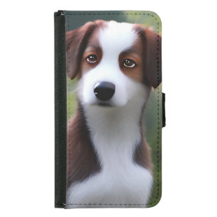 Bruce The Border Collie Puppy, Samsung Galaxy S5 Wallet Case