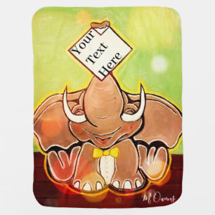 Bruce, The Elephant Speller Baby Blanket