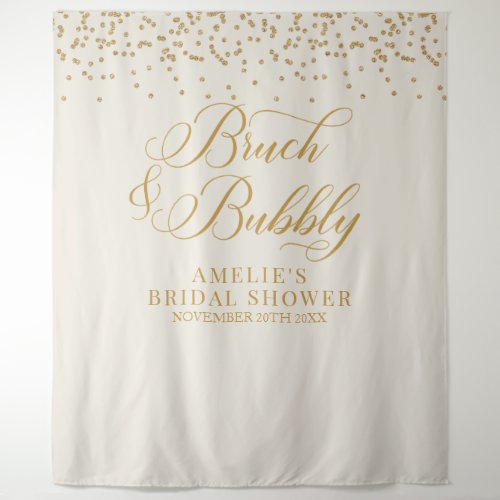 Bruch and bubbly cream glitter gold backdrop