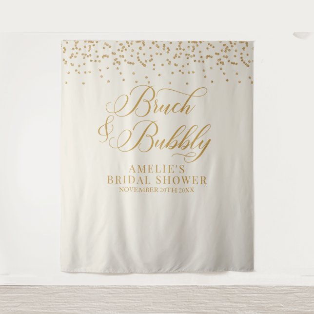 Bruch and bubbly cream glitter gold backdrop (Front)