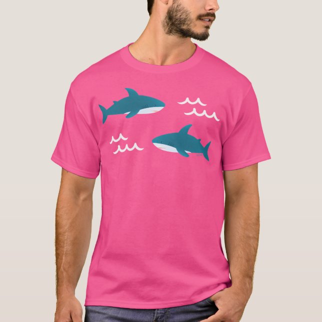 Brucieblahaj Ikea Shark Pattern (Teal) T-Shirt (Front)