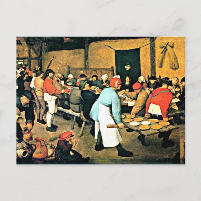 Bruegel the Elder-Peasant Wedding-1568 Postcard (Front)