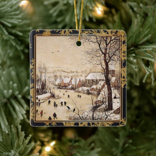Bruegel the Elder _ Winter Landscape Ceramic Ornament