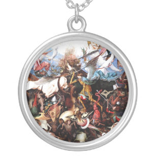 Bruegel's "The Fall Of The Rebel Angels" (1562) Silver Plated Necklace