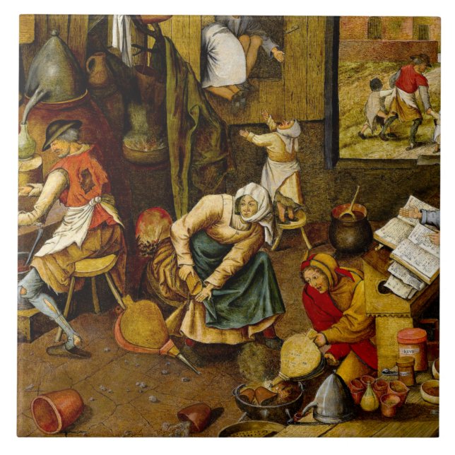 Brueghel the Younger - The Alchemist, fine art Ceramic Tile (Front)