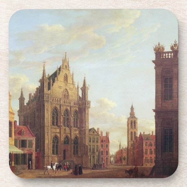 Bruges, 1824 (oil on panel) beverage coaster (Front)