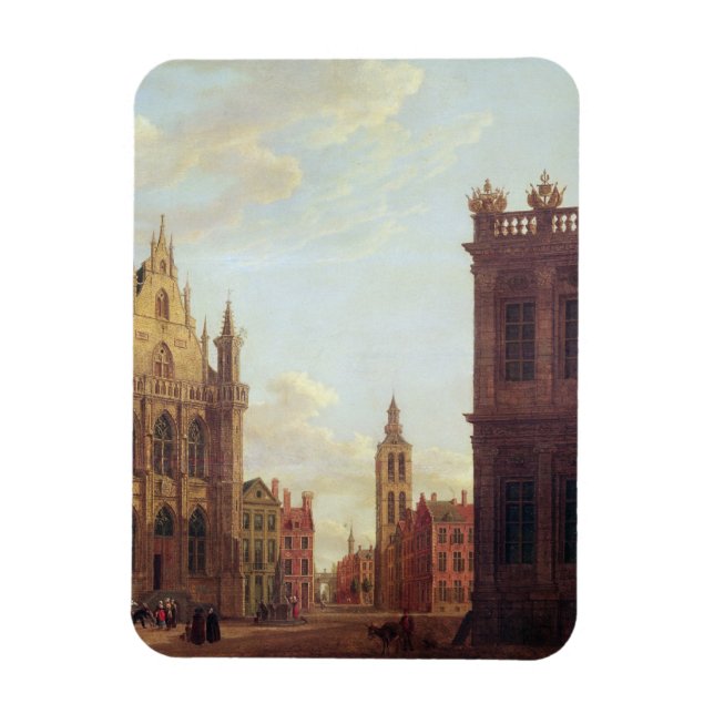 Bruges, 1824 (oil on panel) magnet (Vertical)