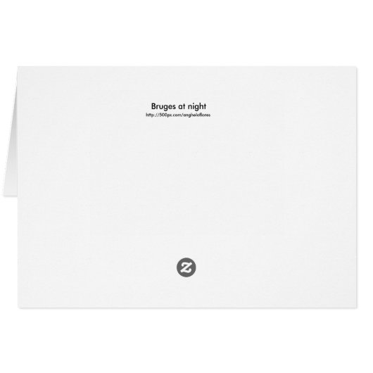 Bruges at night card (Back Horizontal)