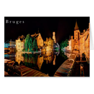Bruges at night card