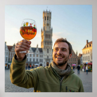 Bruges Beerland Golden Hour Travel Poster