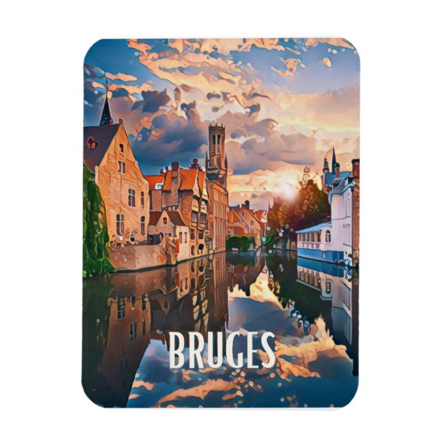 Bruges Belgique Photo Vintage  Magnet (Vertical)