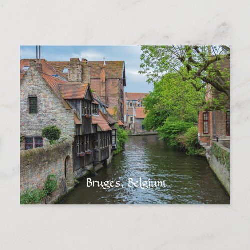Bruges Belgium labeled Postcard