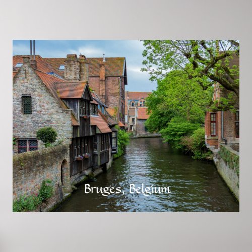 Bruges Belgium labeled Poster