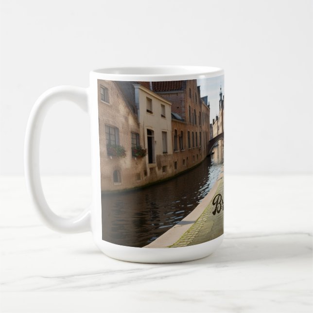 Bruges Belgium Sketch Medieval | Coffee Mug (Left)