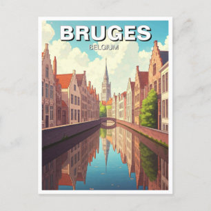 Bruges Belgium Travel Canal Postcard