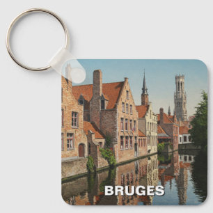 Bruges Belgium Travel Souvenir Vintage Keychain
