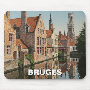 Bruges Belgium Travel Souvenir Vintage Mouse Pad