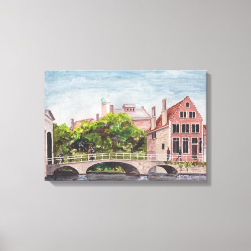 Bruges Bridge by Farida Greenfield Canvas Print
