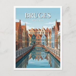 Bruges Canal Ring Belgium Postcard