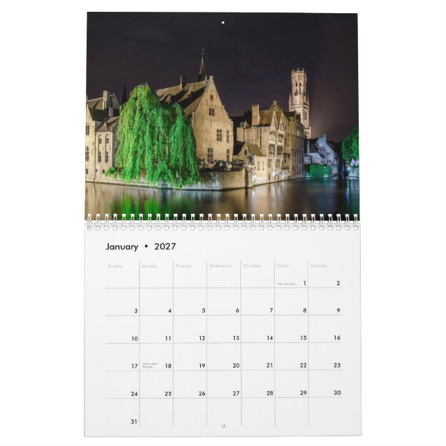 Bruges landscapes calendar (Jan 2027)