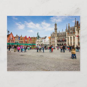 Bruges Market Place Photograph Postcard