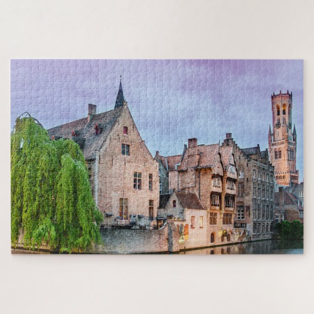 Bruges old town and Belfry tower Jigsaw Puzzle (Horizontal)