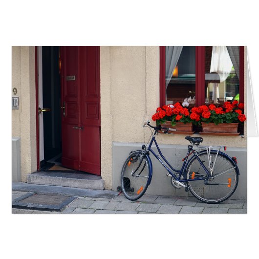 Bruges Open Door with Bicycle Cards (Front Horizontal)