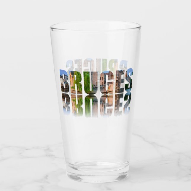 Bruges text photo composition glass (Front)