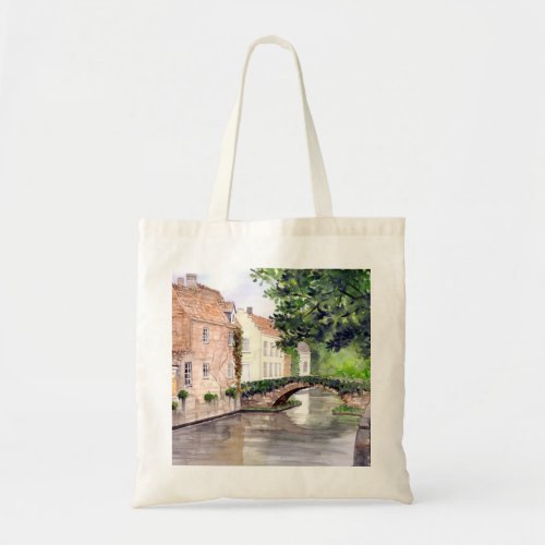 Bruges Watercolor Painting by Farida Greenfield Tote Bag