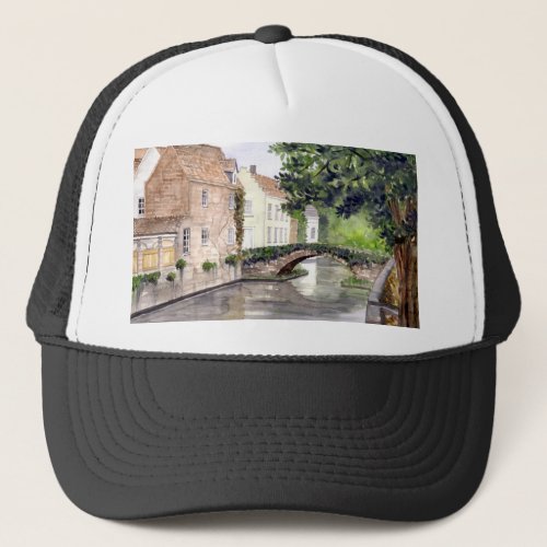 Bruges Watercolor Painting by Farida Greenfield Trucker Hat