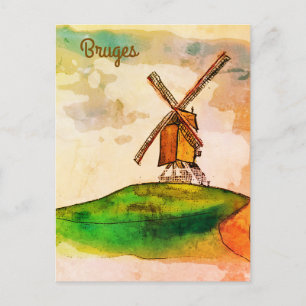 Bruges Windmill Postcard