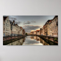 Brugge sunrise poster