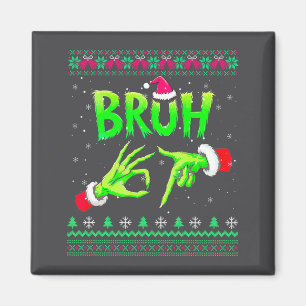 Bruh 67 Christmas Ugly Sweater Six Seven Meme 6 7  Magnet
