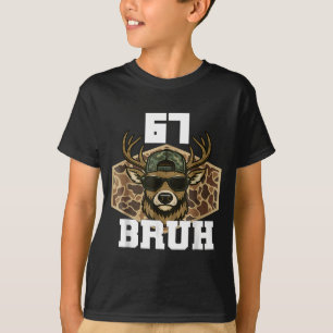 Bruh 67 Deer Funny Deer Hunting Camo Hat Youth Tee