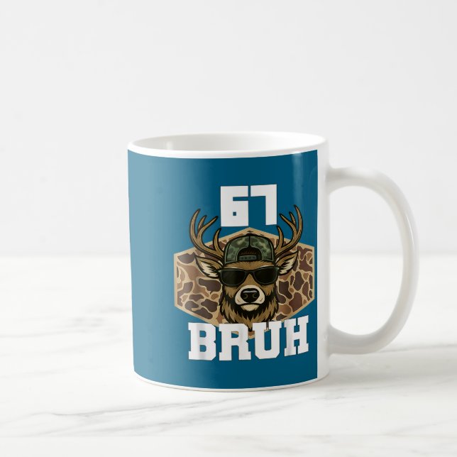 Bruh 67 Deer Funny Deer Hunting Camo Hat Youth Tee Coffee Mug (Right)