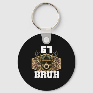 Bruh 67 Deer Funny Deer Hunting Camo Hat Youth Tee Keychain