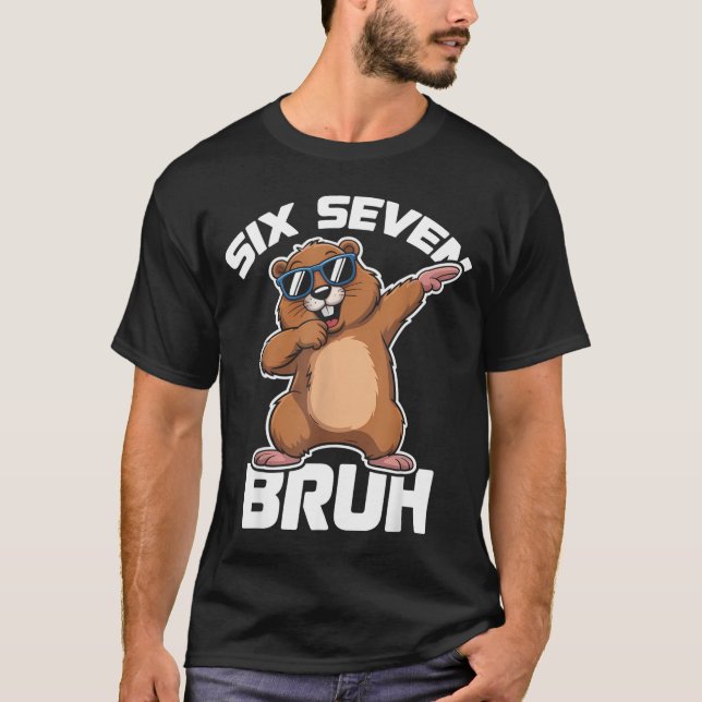 Bruh 67 Funny Groundhog 6-7 Meme Pyjamas Boys Girl T-Shirt (Front)