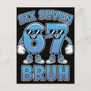 Bruh 67 Meme Funny Retro Script Slang Apparel Holiday Postcard
