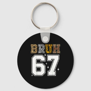 Bruh 67 meme tee six seven kids boys animal print keychain
