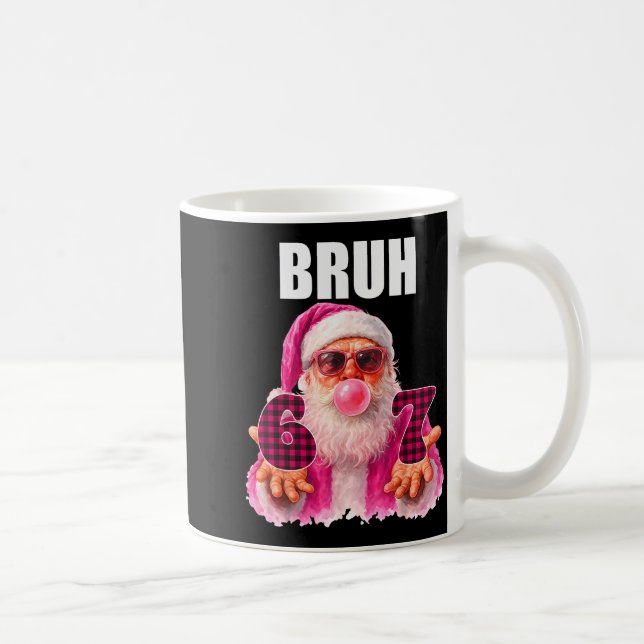 Bruh 67 Santa Bubble Gum Six Seven Meme Christmas  Coffee Mug (Right)