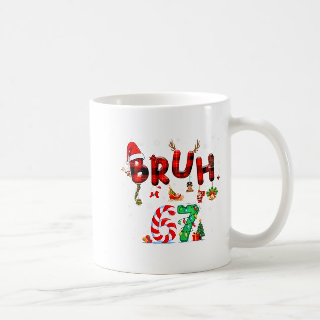 Bruh 67 Six Seven 6 7 Meme Christmas Candy Cane Li Coffee Mug (Right)