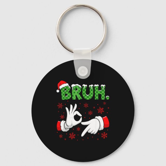 Bruh 67 Six Seven 6 7 Meme Christmas Funny Gen Alp Keychain (Front)
