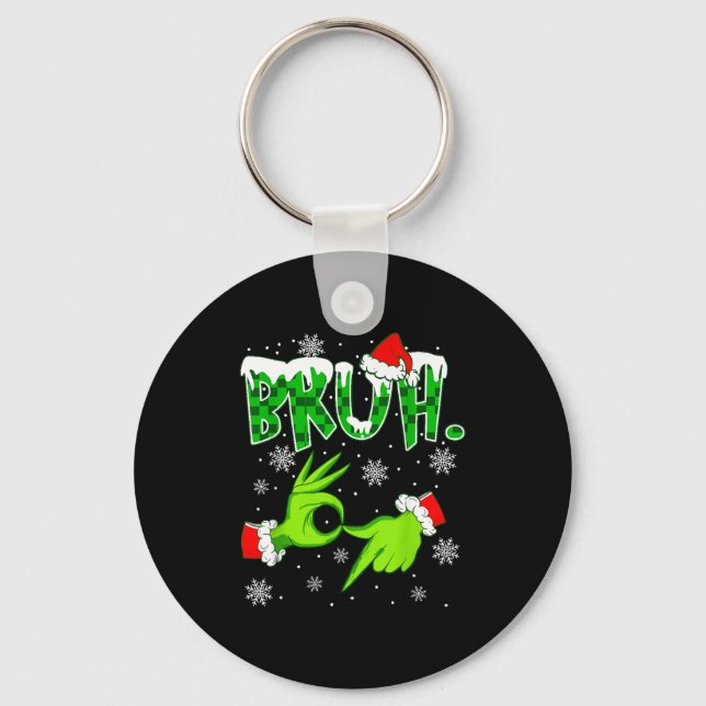 Bruh 67 Six Seven 6 7 Meme Christmas Funny Gen Z S Keychain (Front)